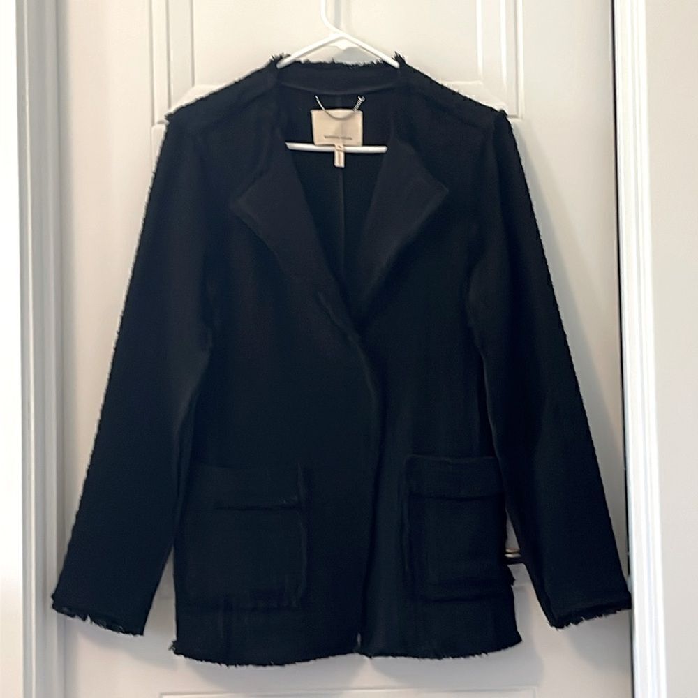 Rebecca Taylor Cotton Boucle Black Jacket
